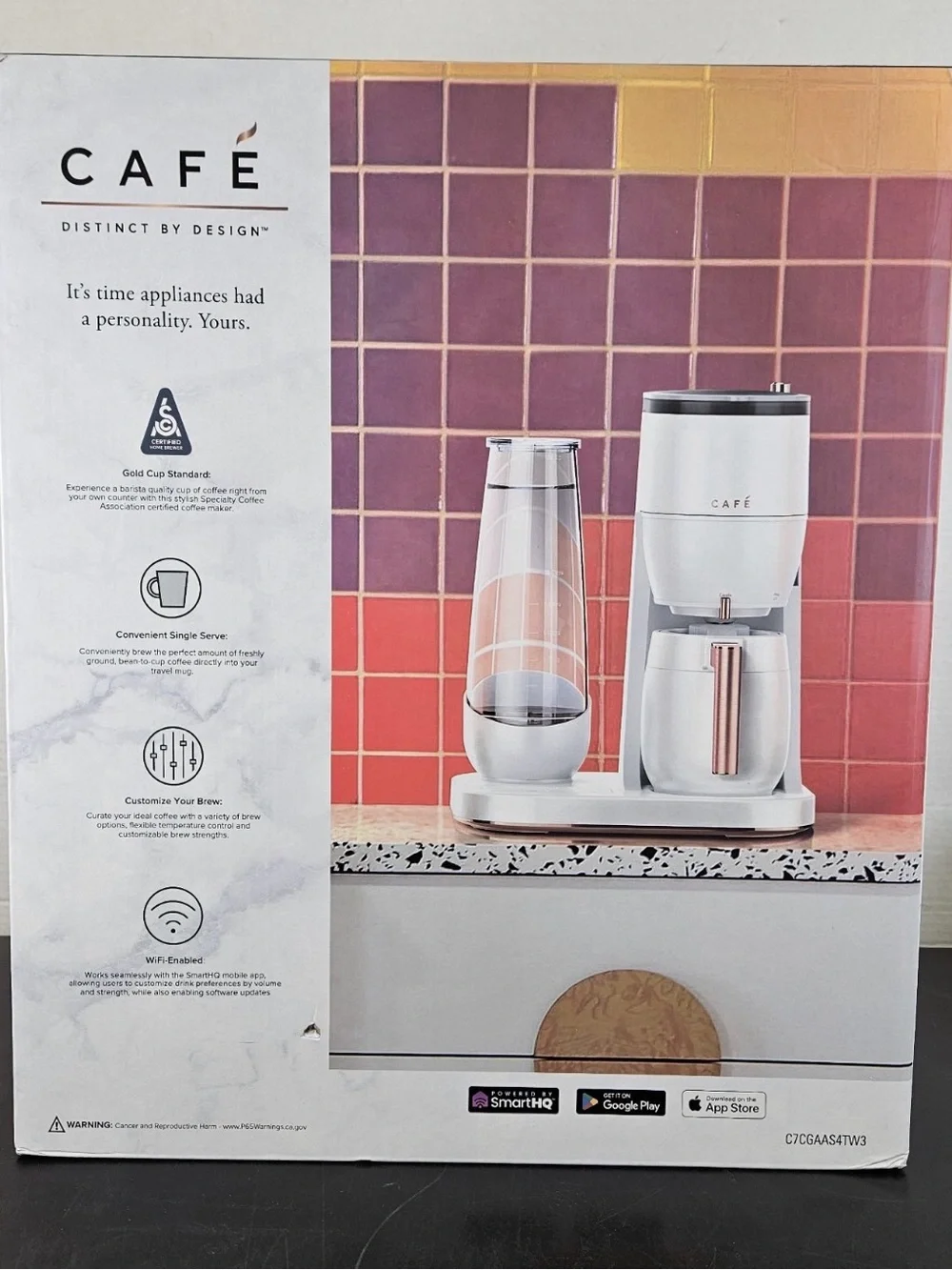 CAFÉ Specialty Grind & Brew Coffee Maker White Rose Gold